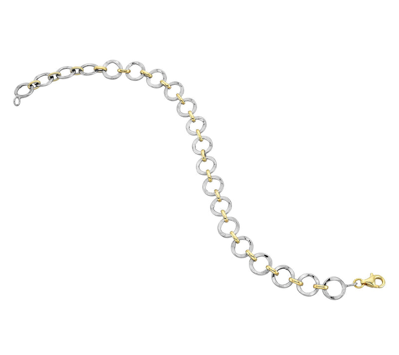 Adorna 14K Gold Two-Tone Alternating Open OvalLink Bracelet — Main view