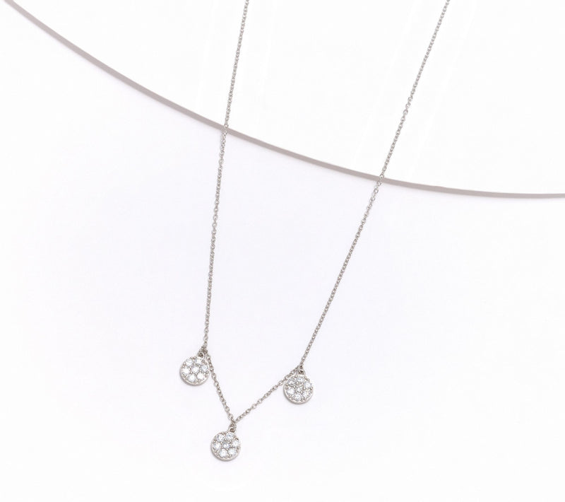 Diamonique Classics Station Necklace, Sterling Silver — View 3