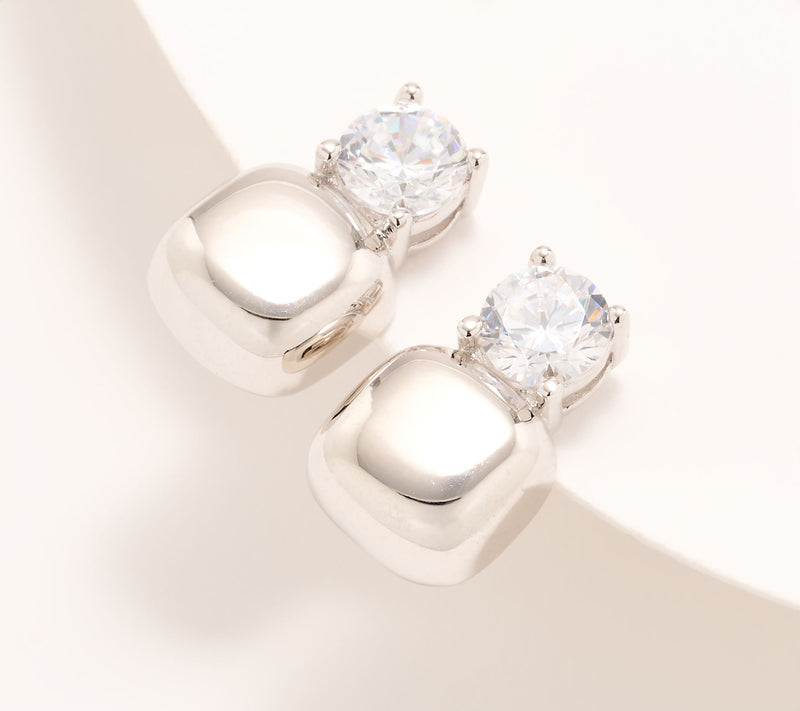 Diamonique Stud Accent Earrings, Sterling Silver — Main view