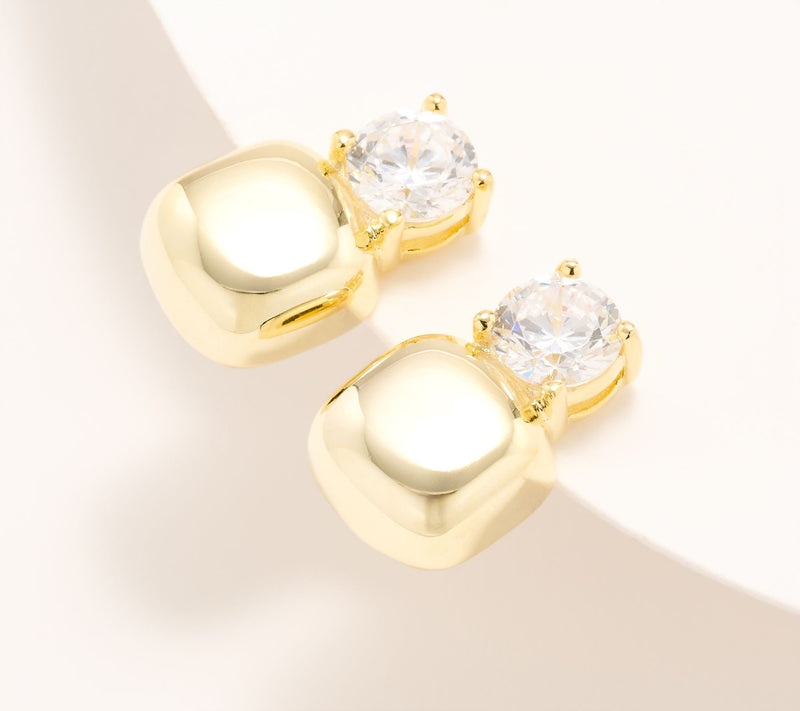 Diamonique Stud Accent Earrings, Sterling Silver — View 5