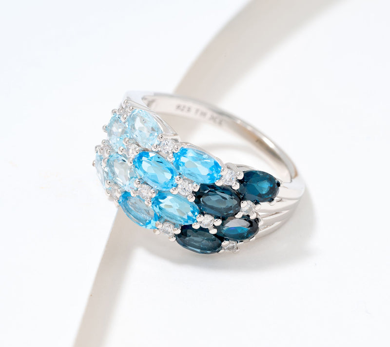 JEN by Jennifer Miller Oval Ombre Band Ring, Sterling Silver — View 5