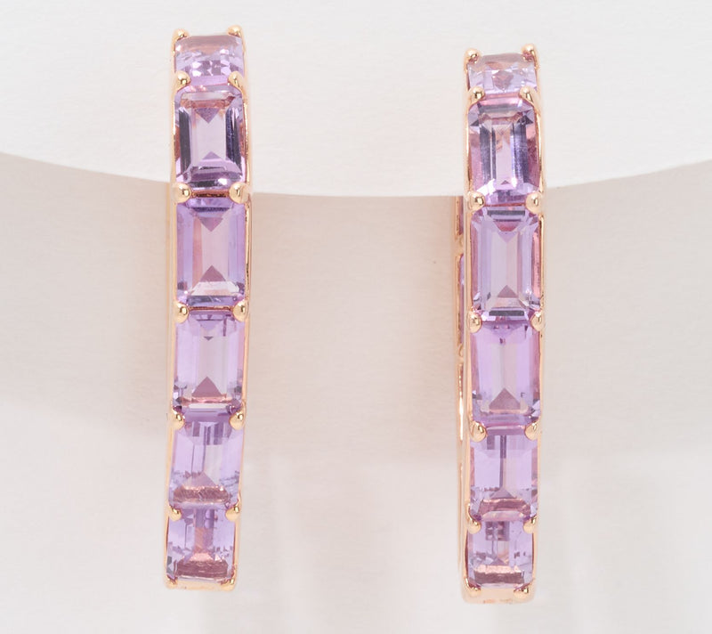 JEN by Jennifer Miller Gemstone Heart Hoop Earrings, Sterling Silver — View 3