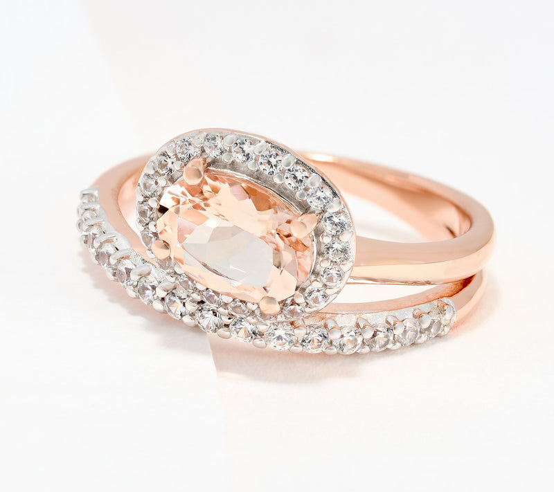 JEN by Jennifer Miller Morganite Swirl Ring, 14K Rose Gold Plated — Main view