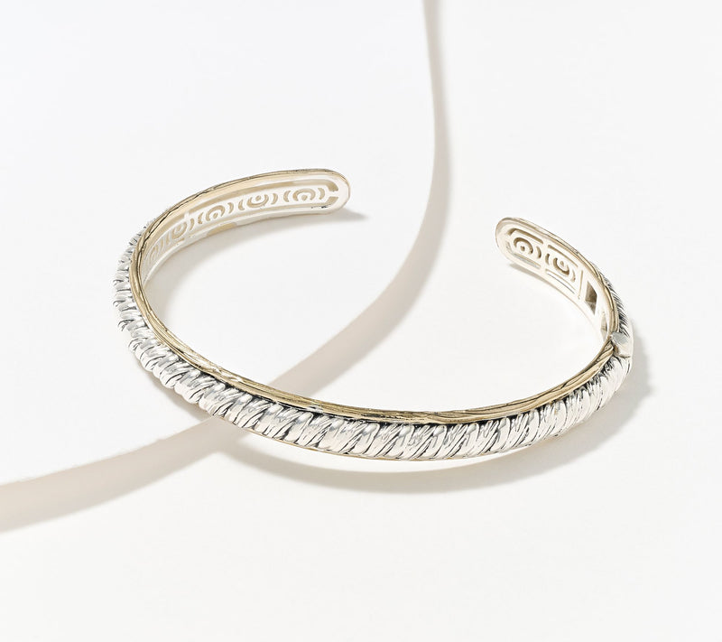 Christian James by Scott Grimes Two-Tone Ripple Cuff Bracelet 14.6g — Main view