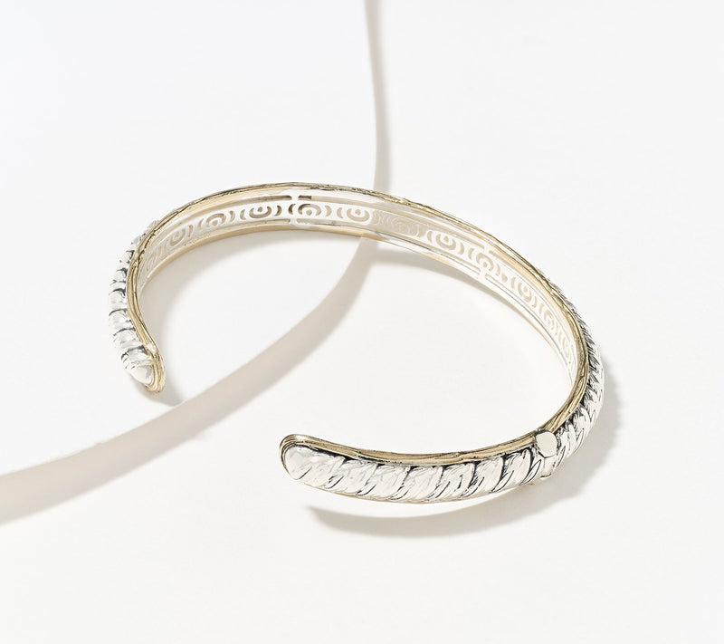 Christian James by Scott Grimes Two-Tone Ripple Cuff Bracelet 14.6g — View 2
