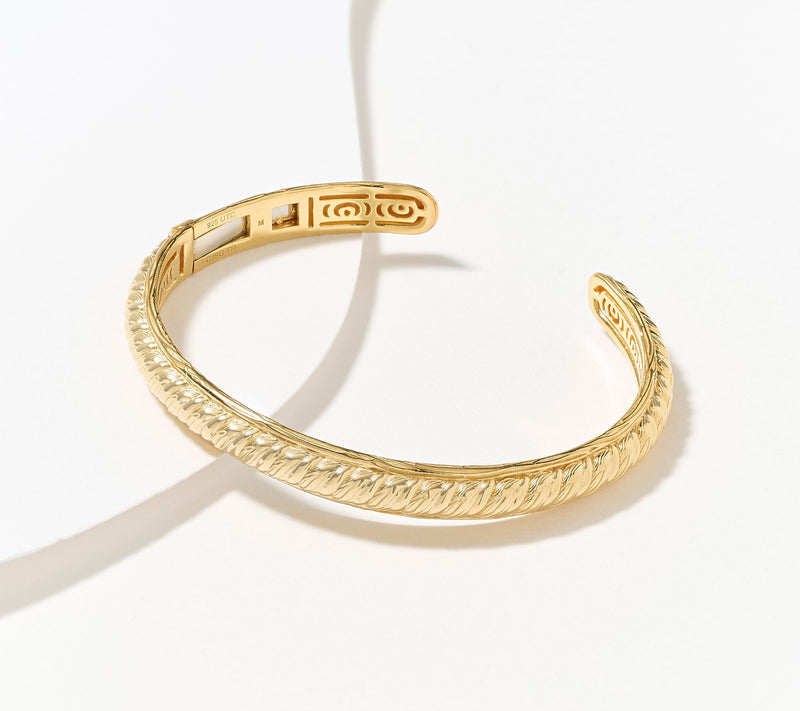 Christian James by Scott Grimes 14K Gold Clad Ripple Cuff Bracelet 14.6g — Main view