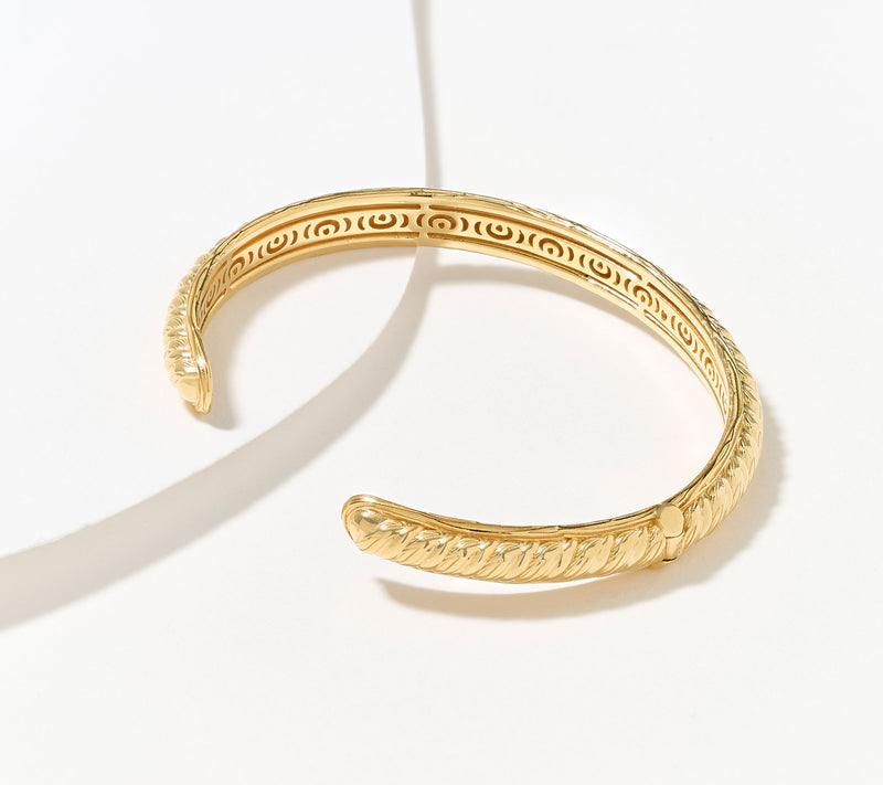 Christian James by Scott Grimes 14K Gold Clad Ripple Cuff Bracelet 14.6g — View 2
