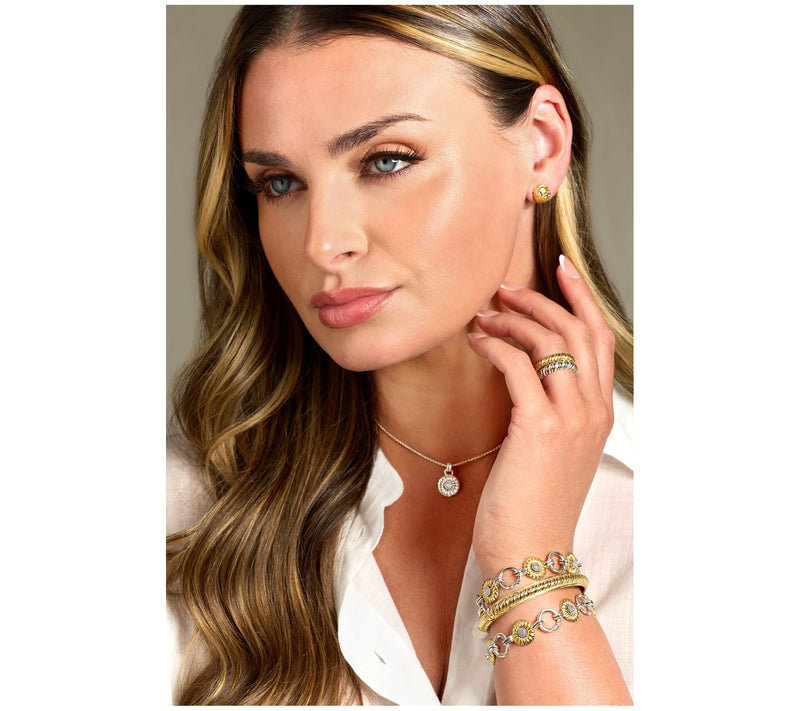 Christian James by Scott Grimes Two Tone Ripple Band Ring — View 3
