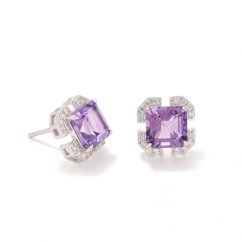 JEN by Jennifer Miller Asscher Cut Stud Earrings, Sterling Silver — View 5