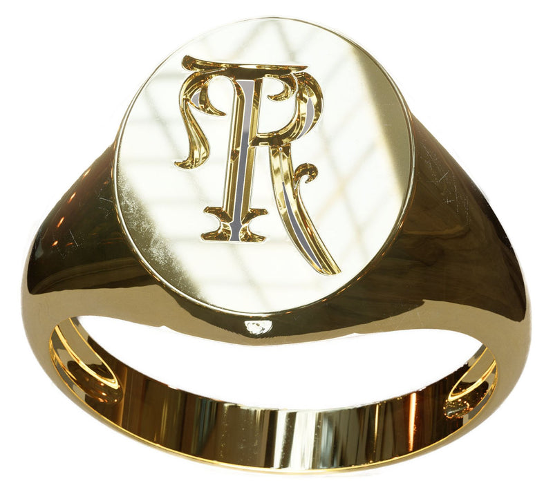 Heights Jewelers 14K Gold Plated Initial SignetRing — Main view