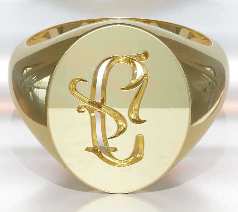 Heights Jewelers 14K Gold Plated Initial SignetRing — View 32