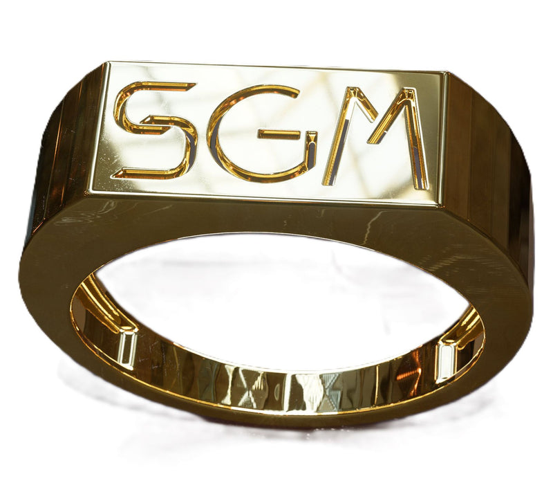 Heights Jewelers 14K Gold Plated Personalized Monogram Ring — Main view