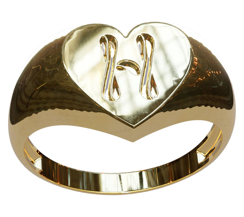 Heights Jewelers 14K Gold Plated Cherish Initial Heart Ring — Main view