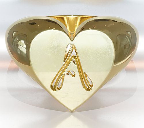 Heights Jewelers 14K Gold Plated Cherish Initial Heart Ring — View 4