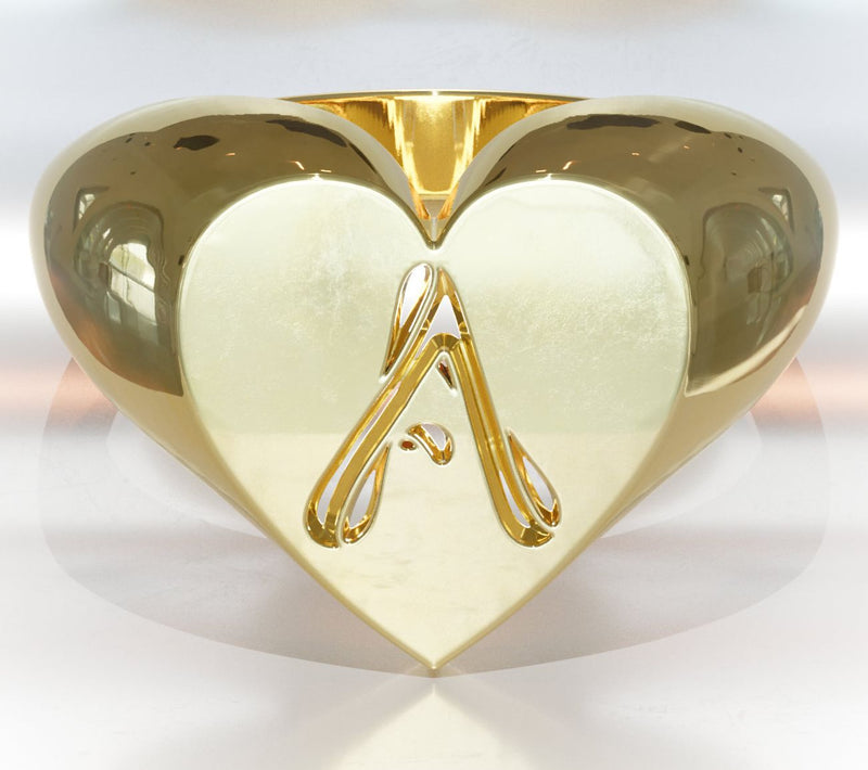 Heights Jewelers 14K Gold Plated Cherish Initial Heart Ring — View 30