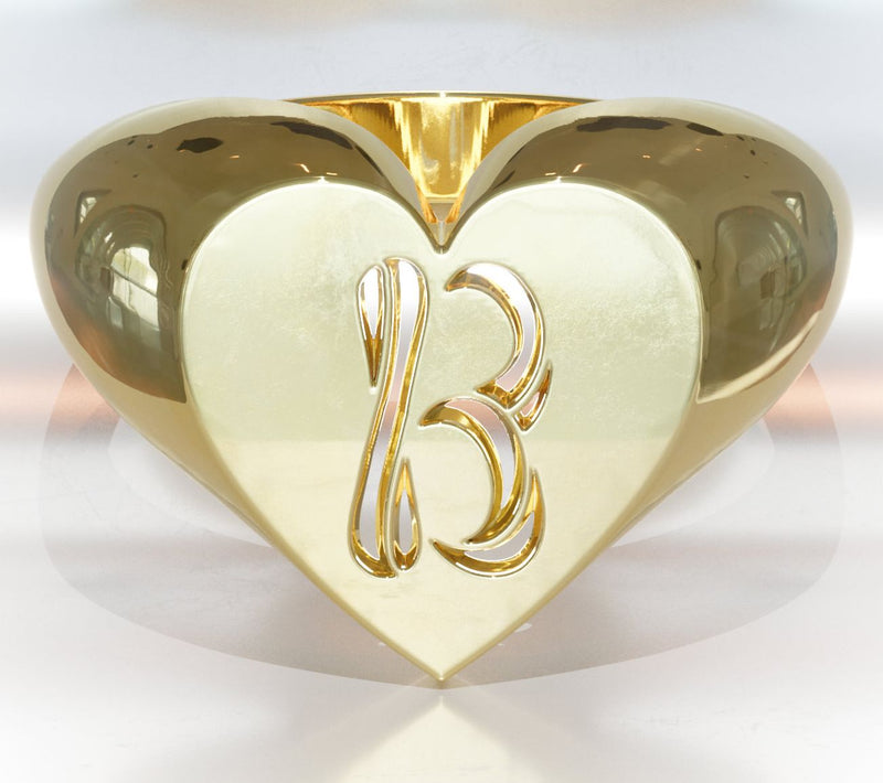 Heights Jewelers 14K Gold Plated Cherish Initial Heart Ring — View 31