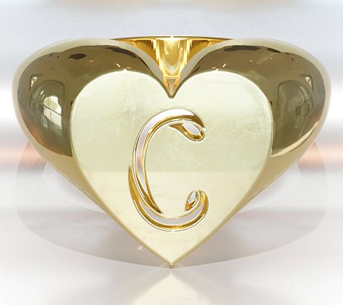 Heights Jewelers 14K Gold Plated Cherish Initial Heart Ring — View 6