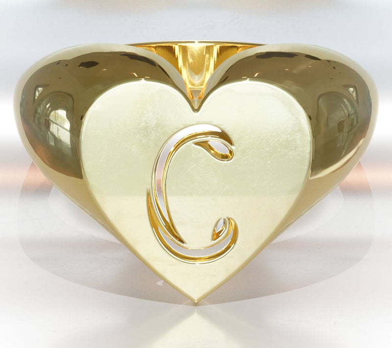 Heights Jewelers 14K Gold Plated Cherish Initial Heart Ring — View 32