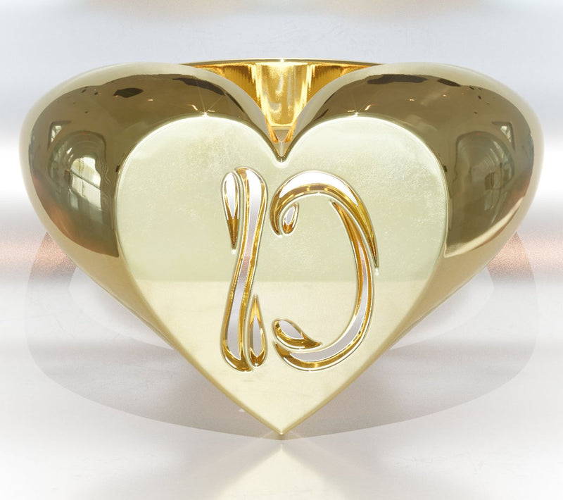 Heights Jewelers 14K Gold Plated Cherish Initial Heart Ring — View 33