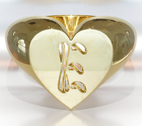 Heights Jewelers 14K Gold Plated Cherish Initial Heart Ring — View 8
