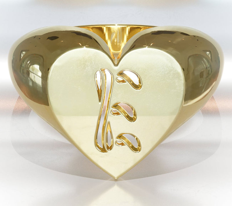 Heights Jewelers 14K Gold Plated Cherish Initial Heart Ring — View 34