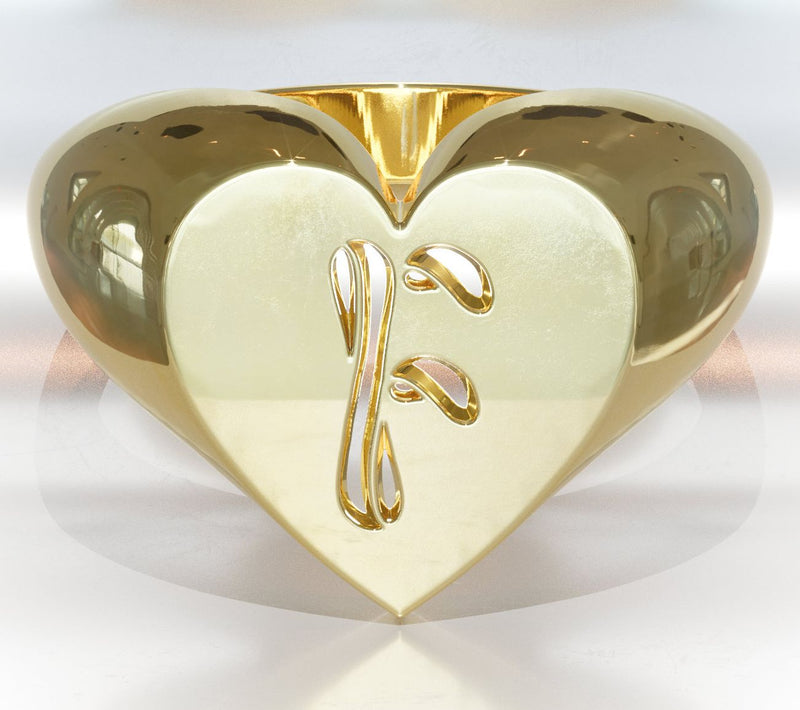 Heights Jewelers 14K Gold Plated Cherish Initial Heart Ring — View 35