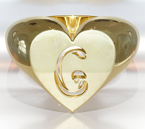 Heights Jewelers 14K Gold Plated Cherish Initial Heart Ring — View 10