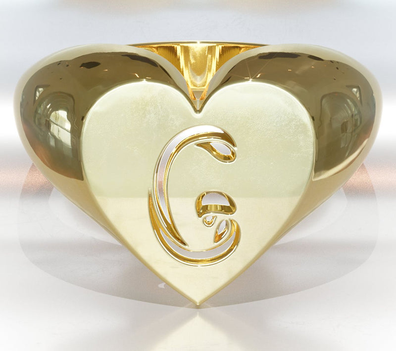 Heights Jewelers 14K Gold Plated Cherish Initial Heart Ring — View 36
