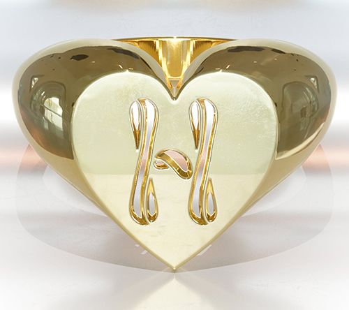 Heights Jewelers 14K Gold Plated Cherish Initial Heart Ring — View 11