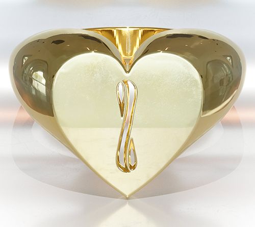 Heights Jewelers 14K Gold Plated Cherish Initial Heart Ring — View 12