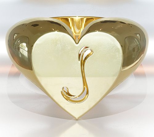 Heights Jewelers 14K Gold Plated Cherish Initial Heart Ring — View 13