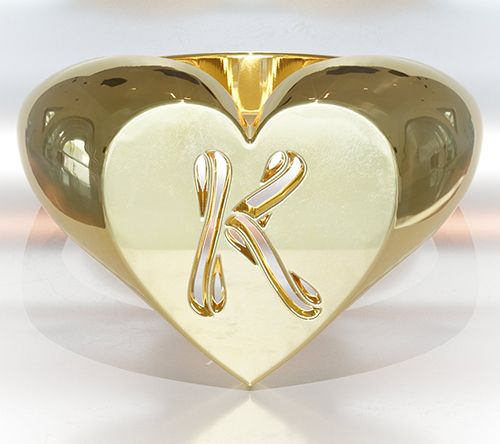 Heights Jewelers 14K Gold Plated Cherish Initial Heart Ring — View 14