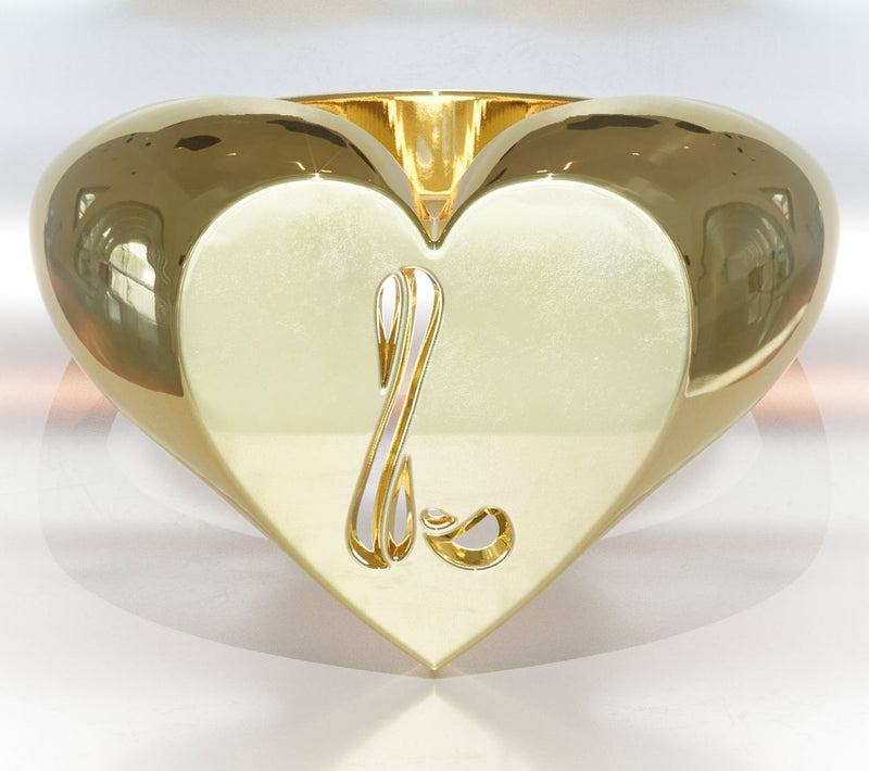 Heights Jewelers 14K Gold Plated Cherish Initial Heart Ring — View 41