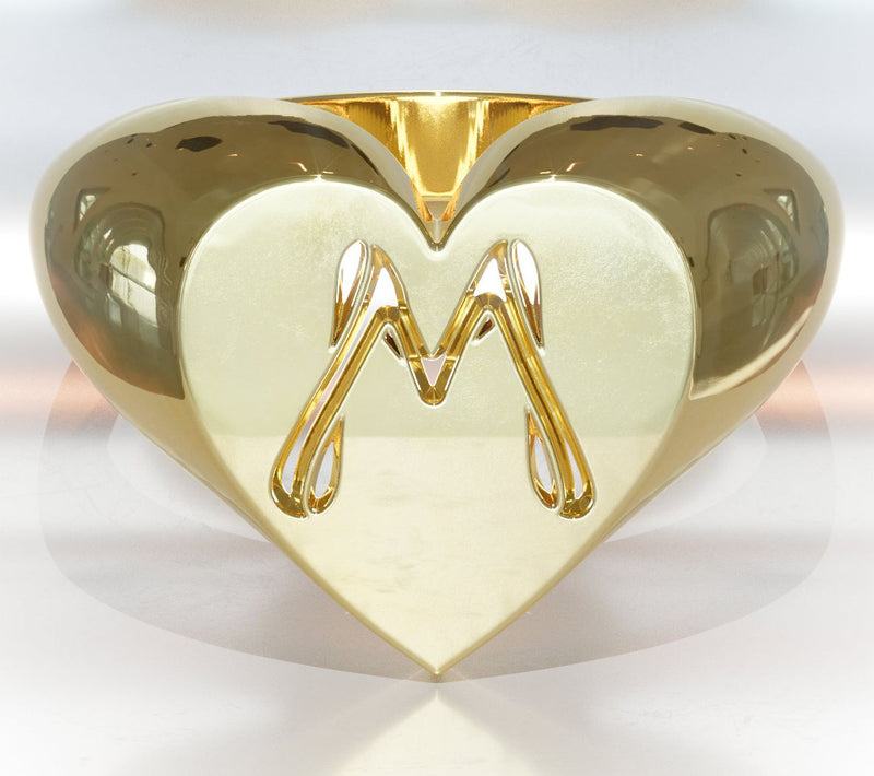 Heights Jewelers 14K Gold Plated Cherish Initial Heart Ring — View 42