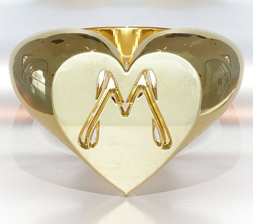 Heights Jewelers 14K Gold Plated Cherish Initial Heart Ring — View 16