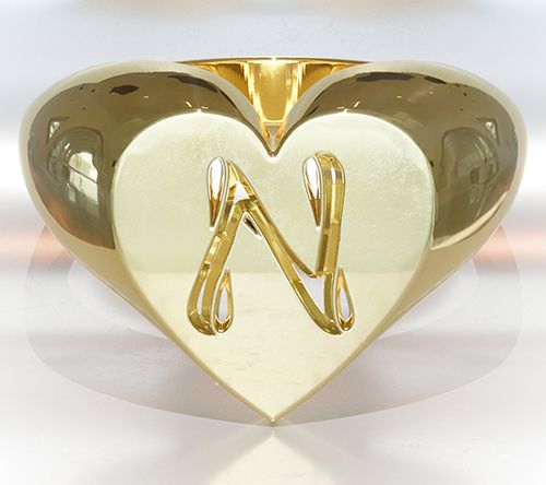 Heights Jewelers 14K Gold Plated Cherish Initial Heart Ring — View 17
