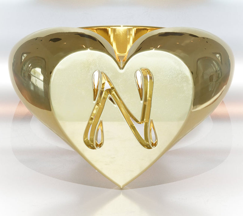 Heights Jewelers 14K Gold Plated Cherish Initial Heart Ring — View 43