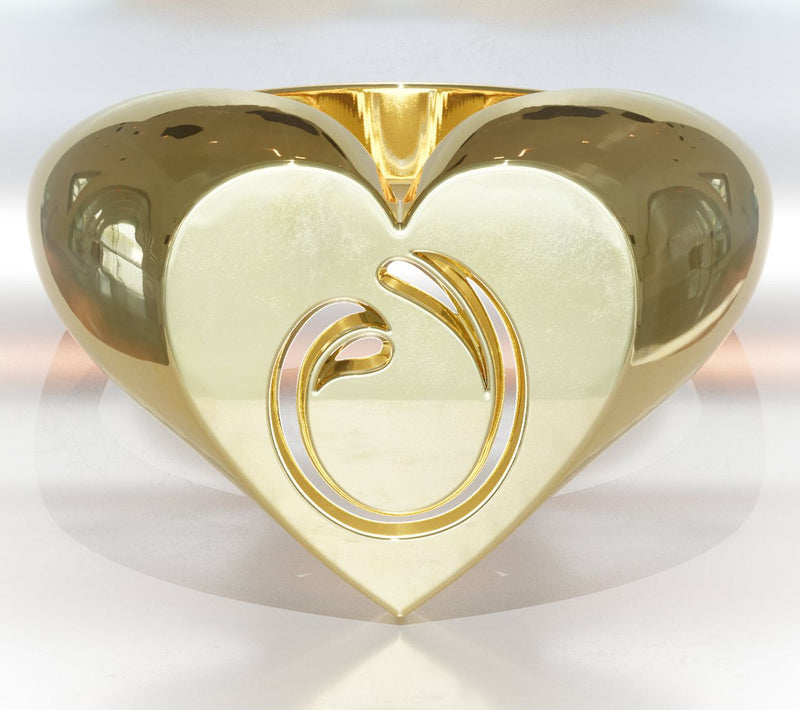 Heights Jewelers 14K Gold Plated Cherish Initial Heart Ring — View 44