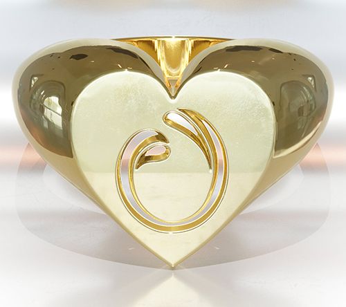 Heights Jewelers 14K Gold Plated Cherish Initial Heart Ring — View 18