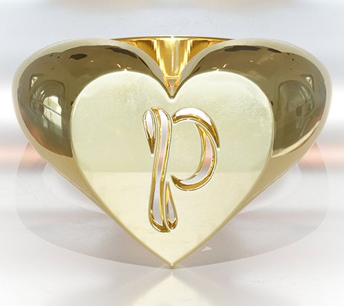 Heights Jewelers 14K Gold Plated Cherish Initial Heart Ring — View 19