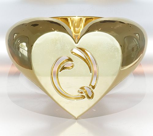 Heights Jewelers 14K Gold Plated Cherish Initial Heart Ring — View 20