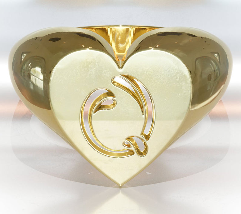 Heights Jewelers 14K Gold Plated Cherish Initial Heart Ring — View 46