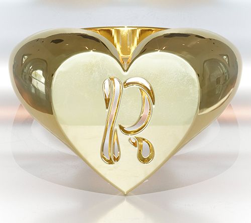 Heights Jewelers 14K Gold Plated Cherish Initial Heart Ring — View 21