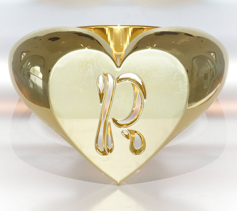 Heights Jewelers 14K Gold Plated Cherish Initial Heart Ring — View 47