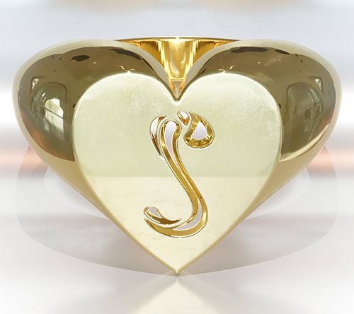 Heights Jewelers 14K Gold Plated Cherish Initial Heart Ring — View 22