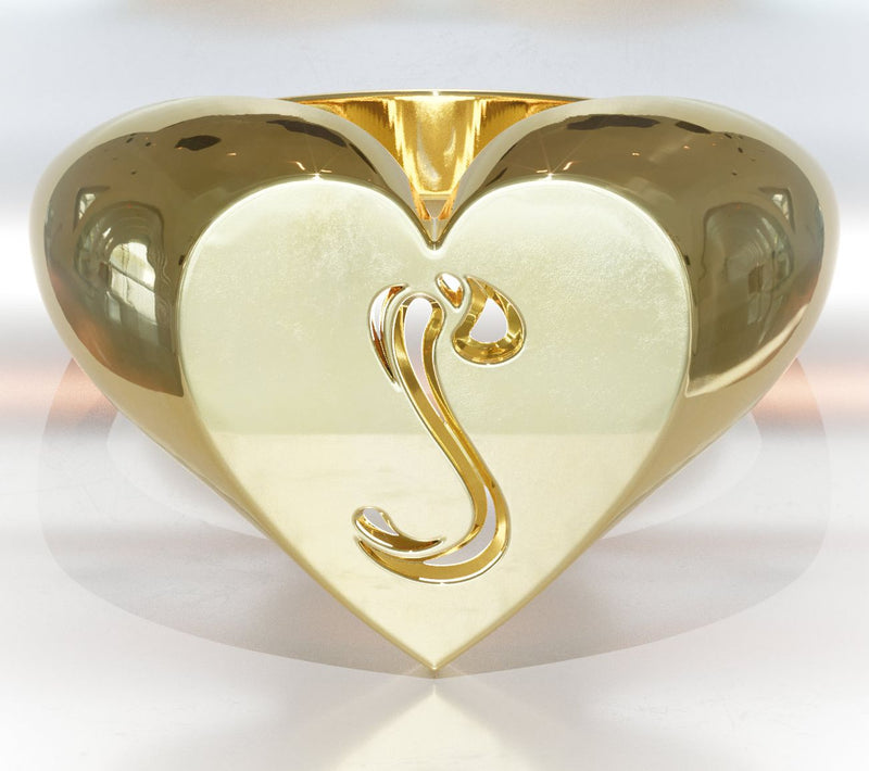 Heights Jewelers 14K Gold Plated Cherish Initial Heart Ring — View 48