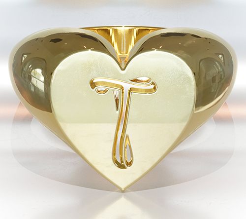Heights Jewelers 14K Gold Plated Cherish Initial Heart Ring — View 23
