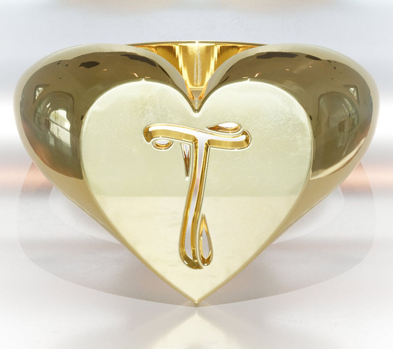 Heights Jewelers 14K Gold Plated Cherish Initial Heart Ring — View 49