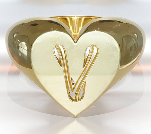 Heights Jewelers 14K Gold Plated Cherish Initial Heart Ring — View 25