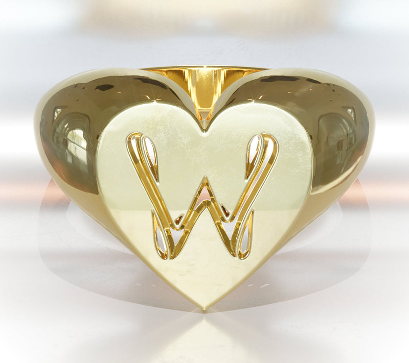 Heights Jewelers 14K Gold Plated Cherish Initial Heart Ring — View 52